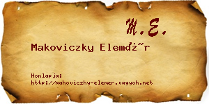 Makoviczky Elemér névjegykártya